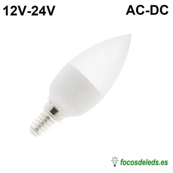 Bombilla LED E14 5W 12V 24V VELA C37