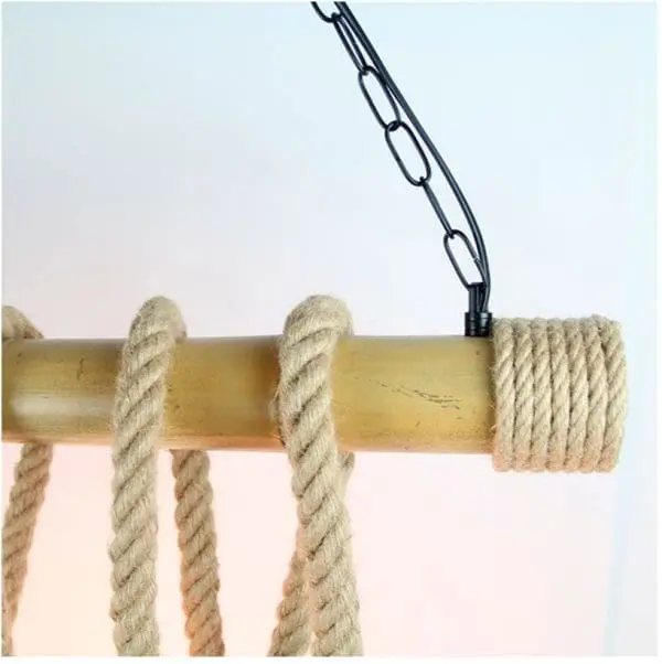 Lámpara de techo colgante vintage cuerda