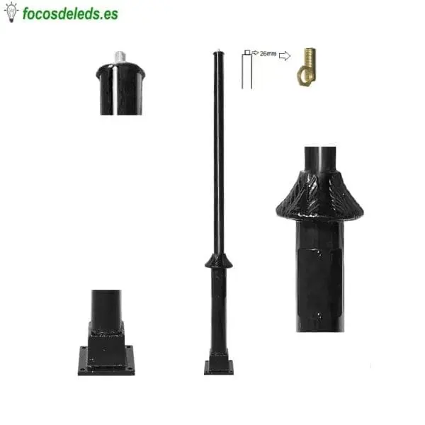 Columna poste farola arcos acero 3 mts