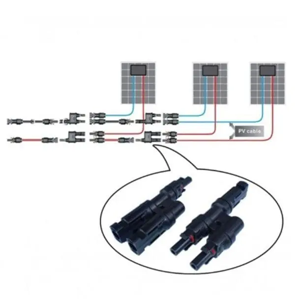 Juego Conector MC4 doble panel solar