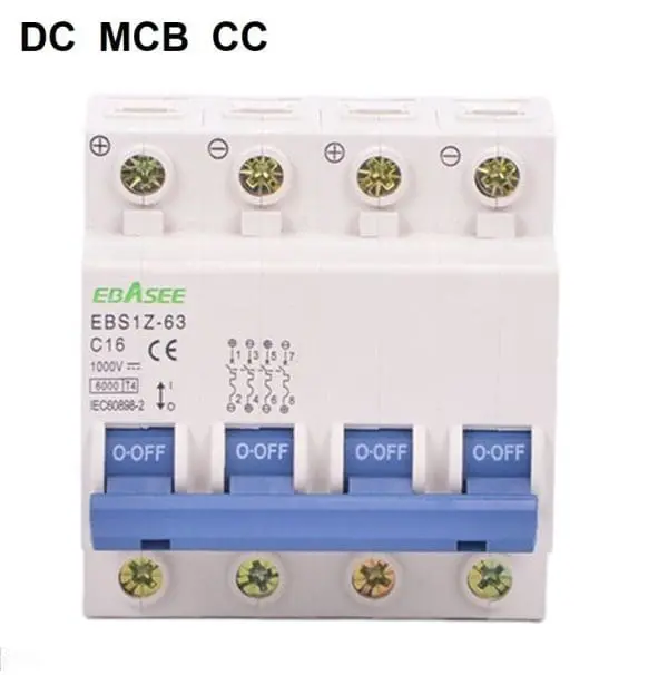 Magnetotérmico Corriente continua CC 4P 25A 1000V DC