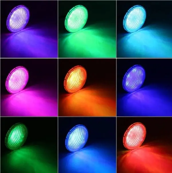 Foco led piscina PAR56 RGB 35W on-off inox