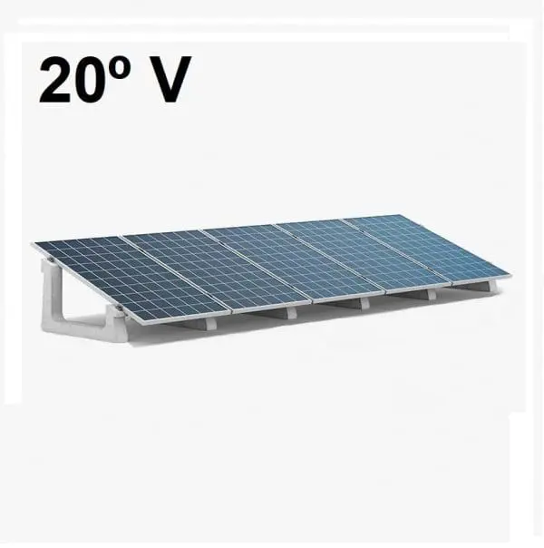 Estructura paneles solares Ennovbloc 20º V, soporte de hormigón