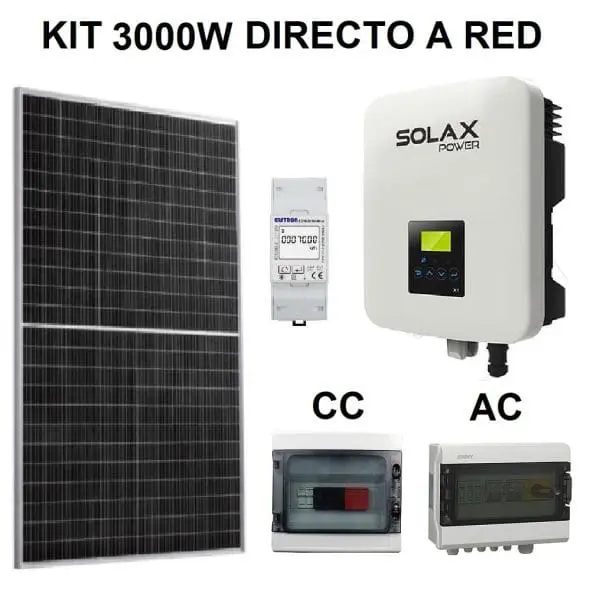 Kit Autoconsumo Solar 3KW Monofásico Conexión a Red