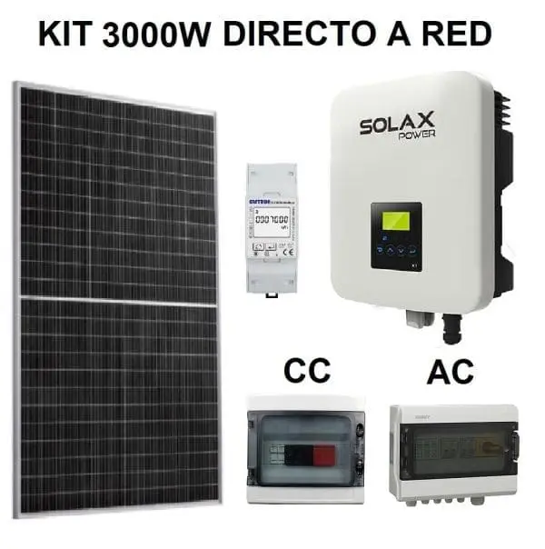 Kit Autoconsumo Solar 3KW Monofásico Conexión a Red