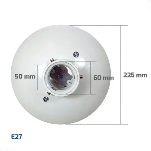 Base gris aluminio E27 Globo farola bola