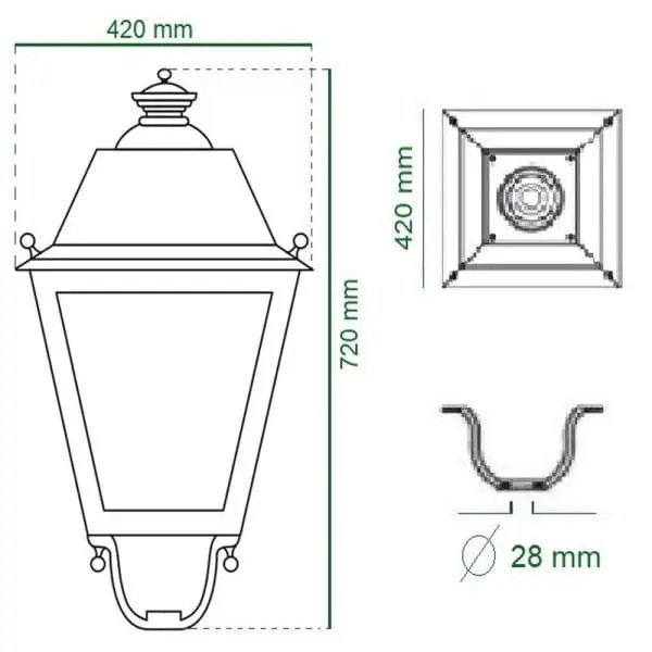 Farola Villa New Aluminio Led 40W