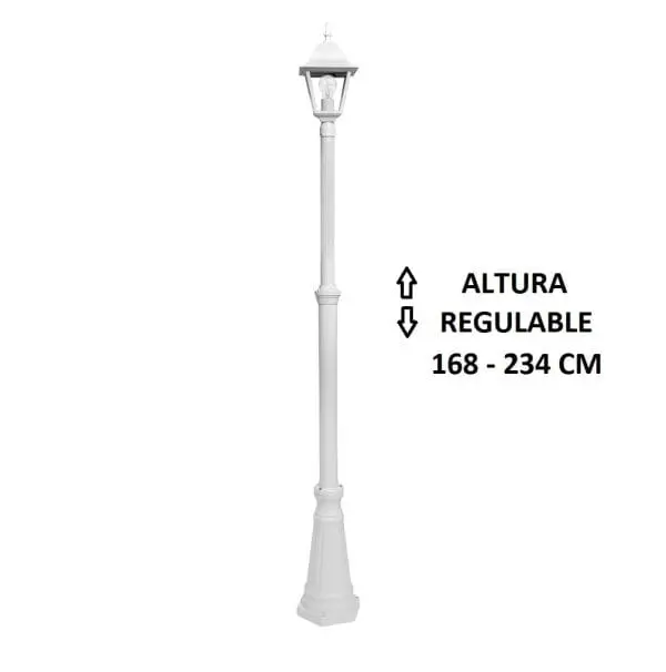 Farola exterior jardín columna blanca 1Spica 220cm