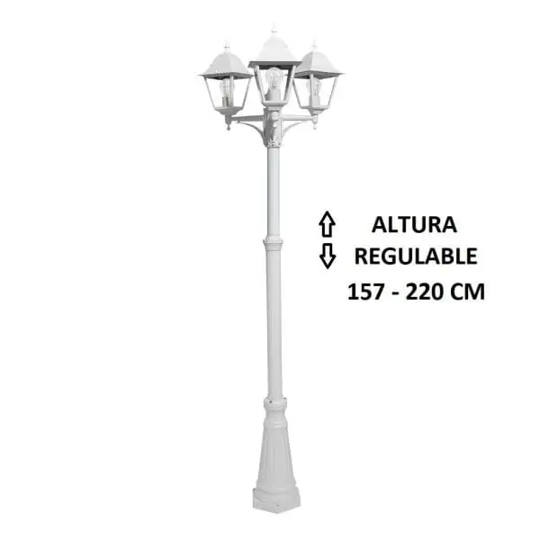 Farola exterior jardín columna blanca Spica1 220cm