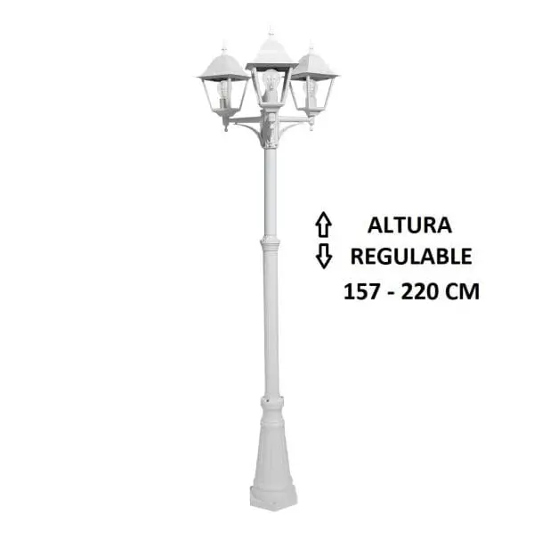 Farola exterior jardín columna blanca Spica1 220cm