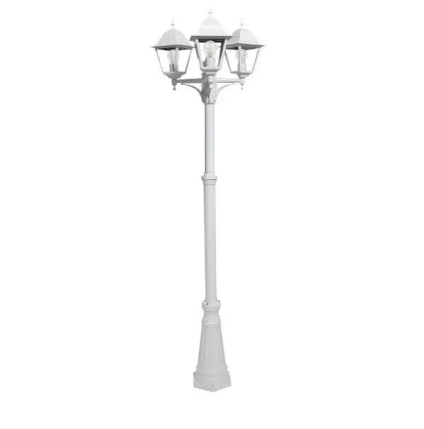 Farola exterior jardín columna blanca Spica 220cm