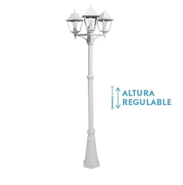 Farola exterior jardín columna blanca Spica 220cm