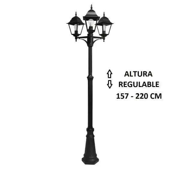 Farola exterior jardín columna Spica 220cm