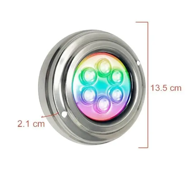 Foco led piscina superficie RGB 18W 4 hilos INOX 316