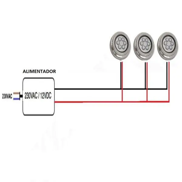 Foco led piscina superficie 18W 6000K INOX 316