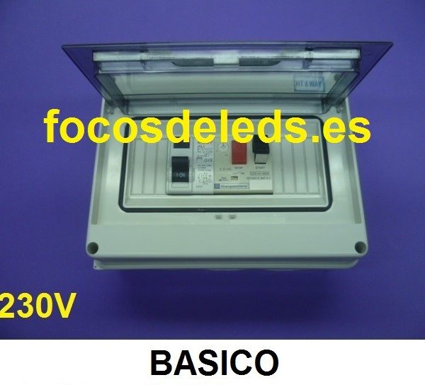 Cuadro eléctrico piscina protección bomba 0,5 - 0,75 1CV 1,5CV 230v basico