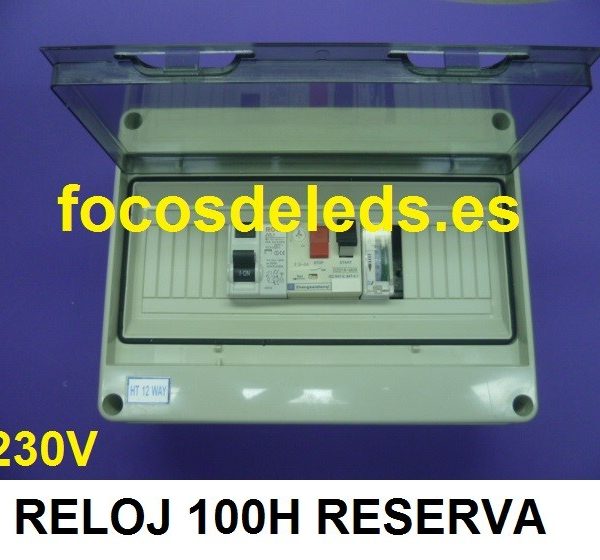 Cuadro eléctrico piscina protección bomba 0,5 - 0,75 - 1CV - 1,5CV 230V monofasico + reloj 100h reserva