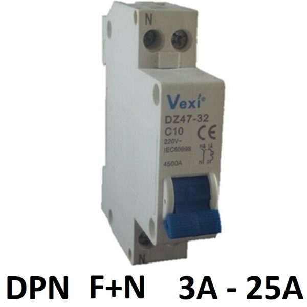 Magnetotérmico DPN f+n 10A 16A 20A 25A 32A 40A Interruptor automático