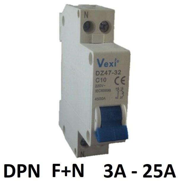 Magnetotérmico DPN f+n 10A 16A 20A 25A 32A 40A Interruptor automático