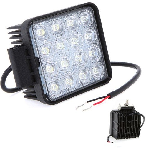 Foco led 48W 12v 24v 6000K 3200lm, barco, jeep 4x4, camión, tractor, coche, IP67