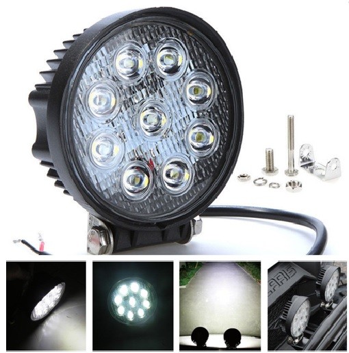 Foco led 27W 12v 24v 6000K 3200lm, barco, jeep 4x4, camión, tractor, coche, IP67