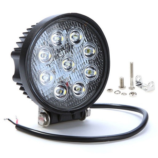 Foco led 27W 12v 24v 6000K 2400lm, barco, jeep 4x4, camión, tractor, coche, IP67