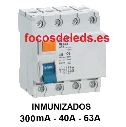 Diferencial trifasico 300mA 4P superinmunizado 25A 40A - 63A