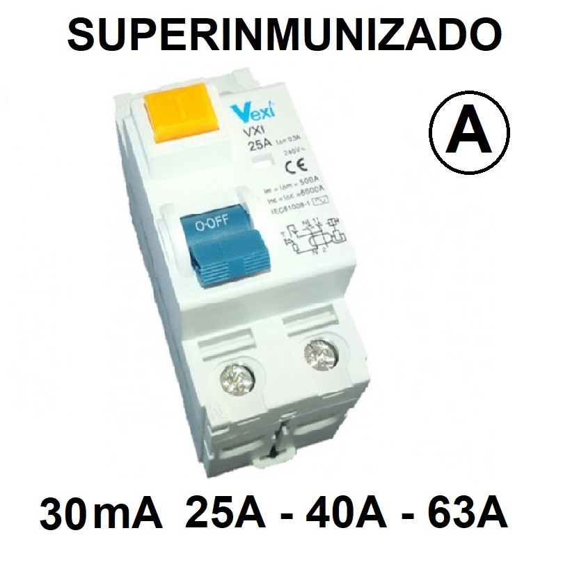 Diferencial Auto Rearmable Superinmunizado 2P 25A 30mA 6Ka