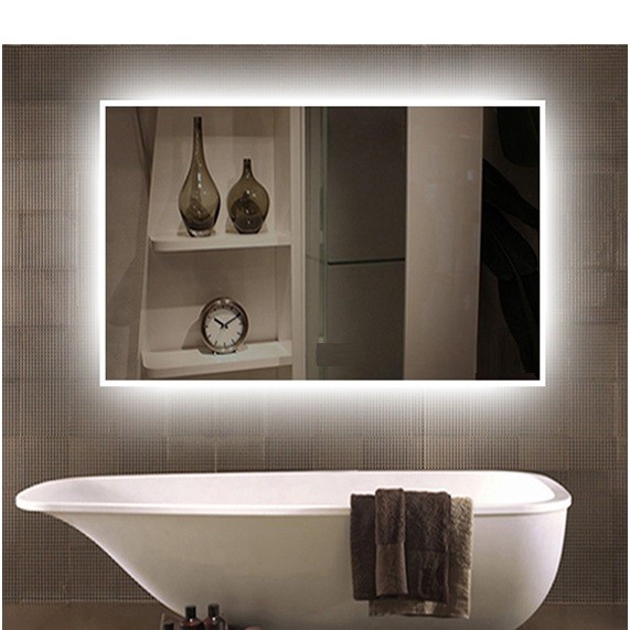 Diferentes tamaños para Baño Iluminado FORAM Espejo de Baño con Iluminación luz LED Personaliza el Espejo de Pared con Accesorios L01 retroiluminación 50x50cm 