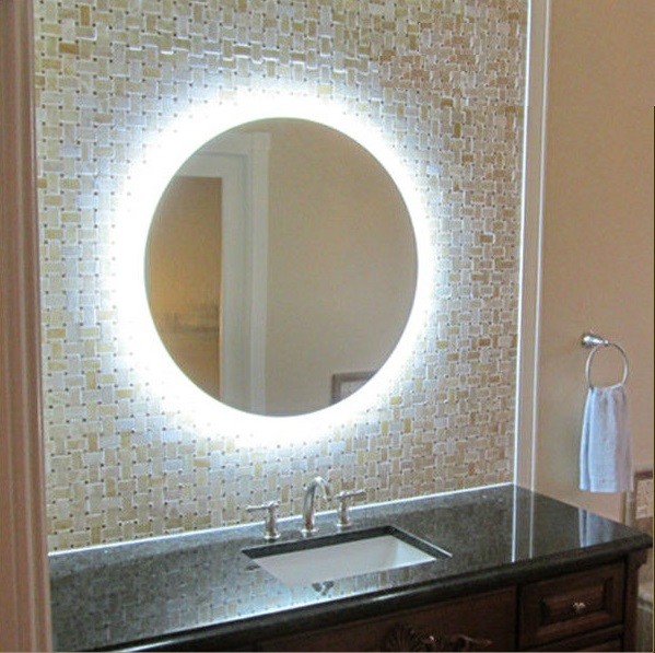 Espejo con luz redondo vintage baño
