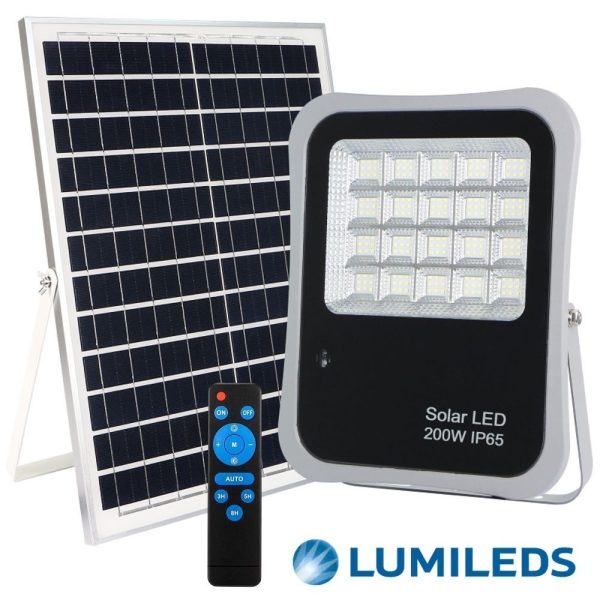 Foco solar proyector led solar 100W con mando