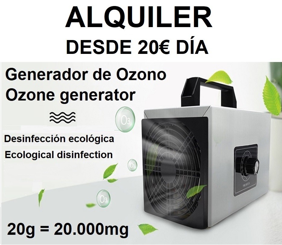 ✓ Alquiler Máquina Generador de Ozono 20g PRO