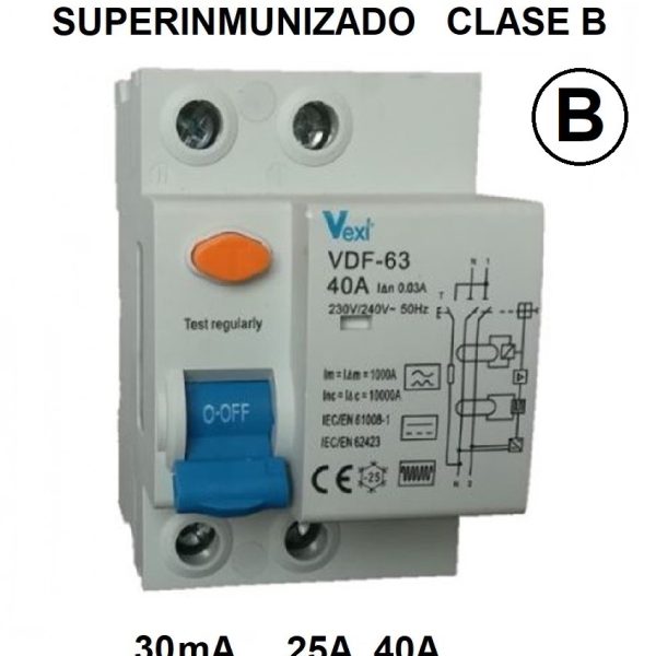 Diferencial superinmunizado Clase B 30mA 2P monofasico