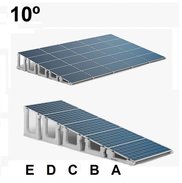 Estructura paneles solares Ennovbloc 10º, soporte de hormigón