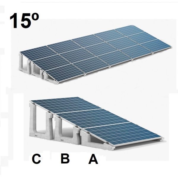 Estructura paneles solares Ennovbloc 15º, soporte de hormigón