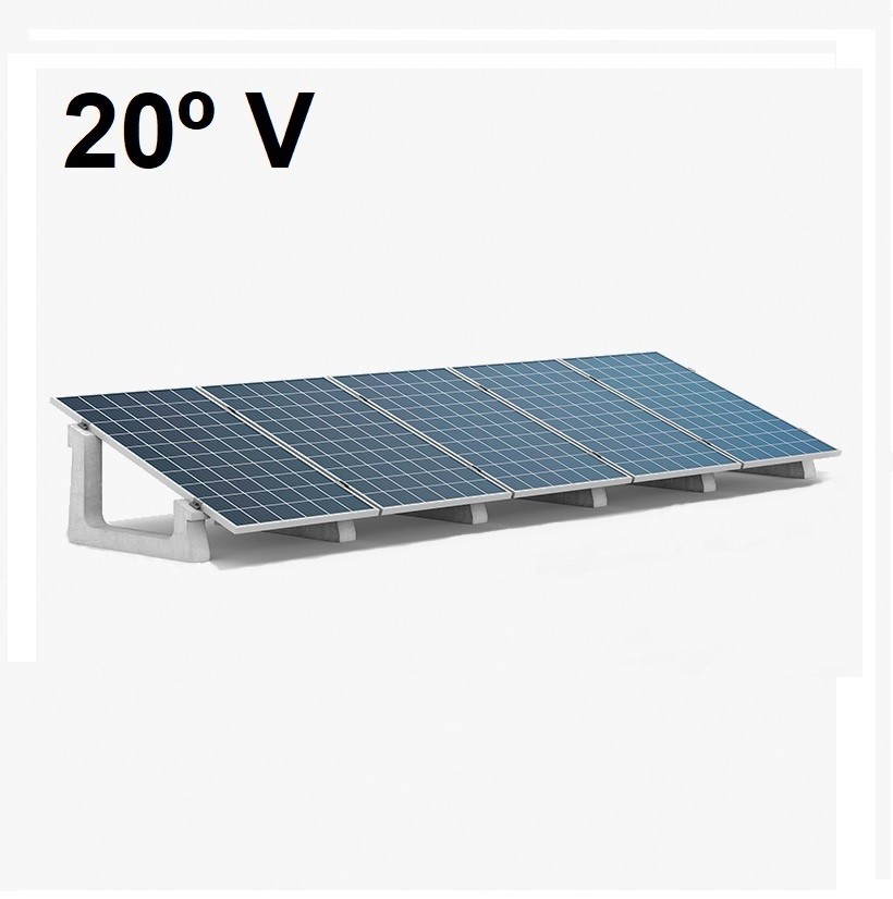 Estructura paneles solares Ennovbloc 15º, soporte de hormigón