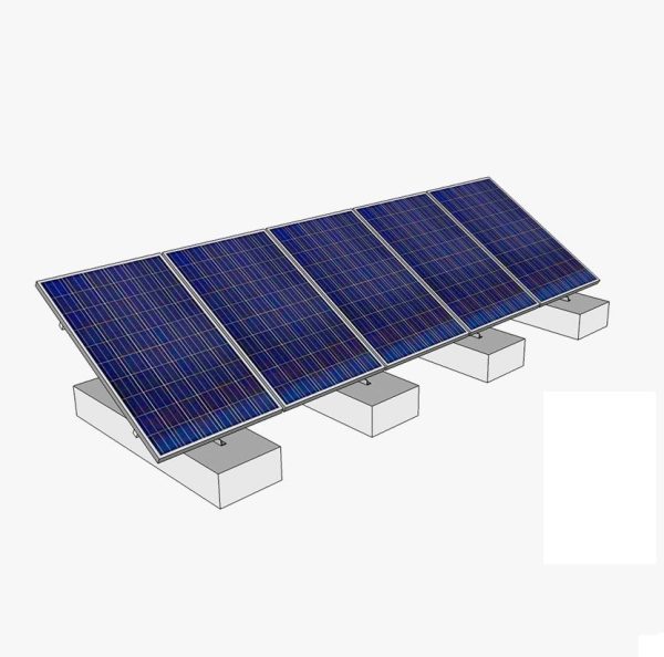 Estructura inclinada 30º 5 panel solar