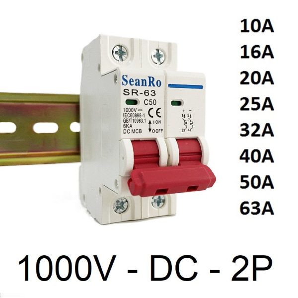 Disyuntor DC 1000V 2P Magnetotérmico corriente continua CC