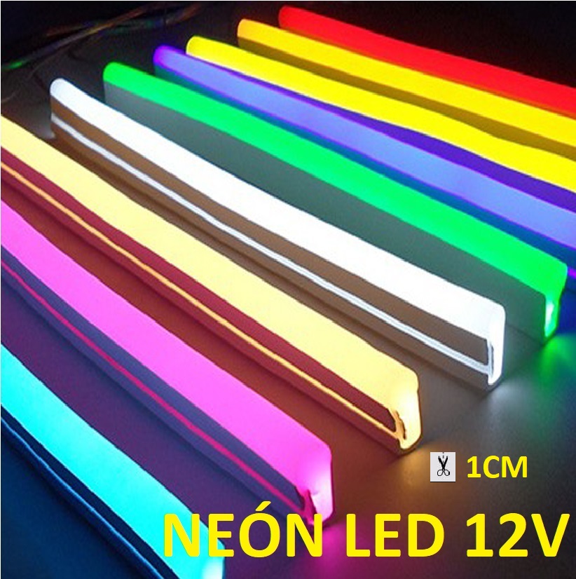Tira de Luz Led Neon de 5 Metros, súper flexible, con Transformador 12v